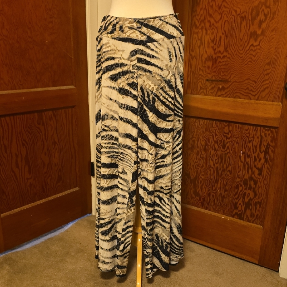 CLARA SUNWOO Black and Tan Asymmetrical Maxi Jumpsuit